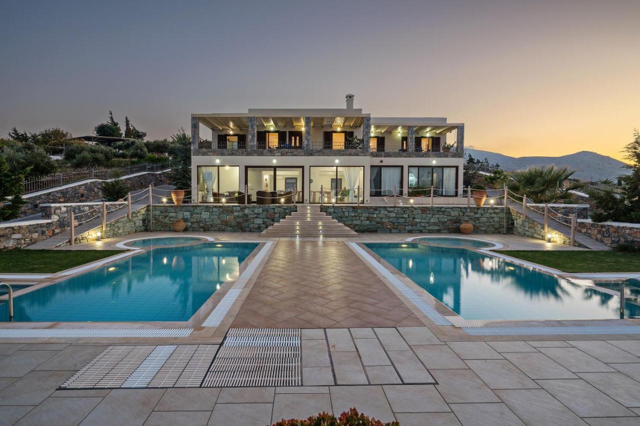 Sea Views At Villa Anemomylos With Heated Pool, Ping Pong And Tennis Agia Pelagia Eksteriør billede